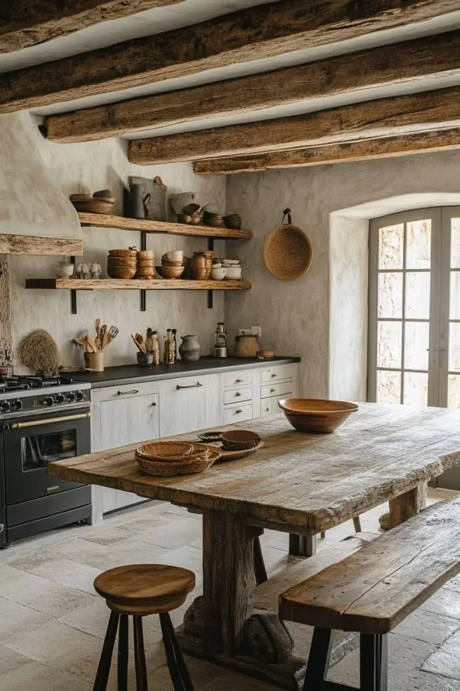 Rustic Wooden Kitchen with Earthy Tones