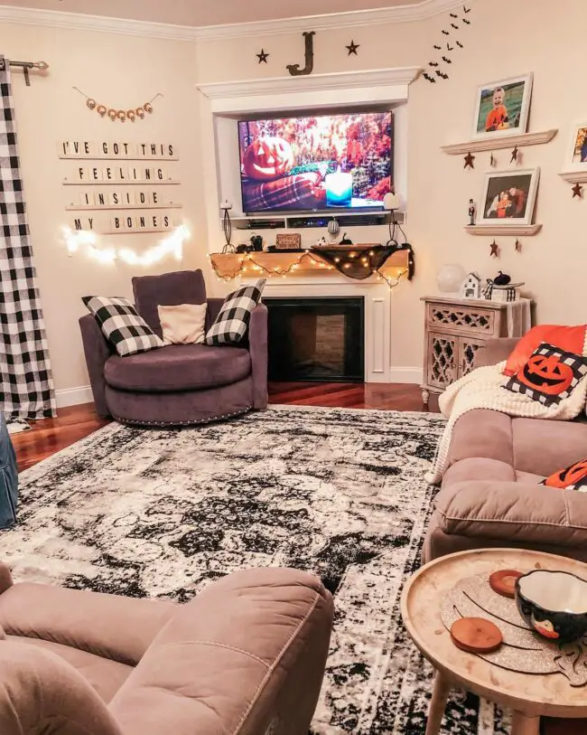 Family-Friendly Halloween Living Space