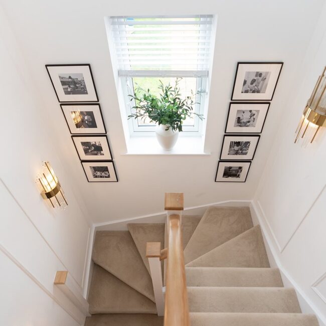 Bright Staircase Framed Symmetrically