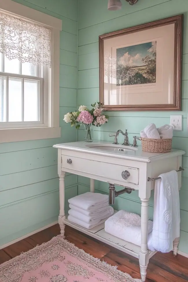 Charming Soft-Toned Bathroom Design