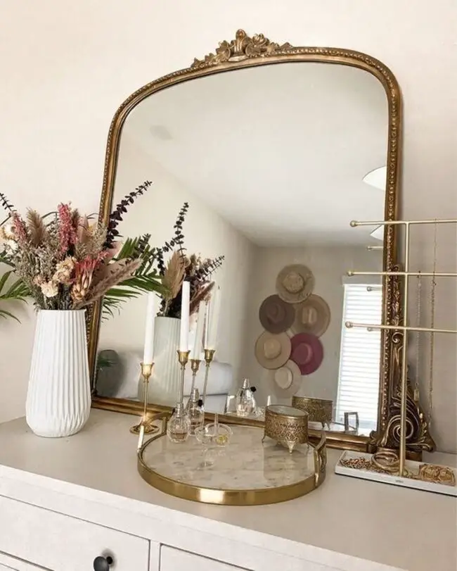 Chic Vanity with Golden Details