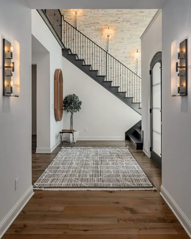 Textured Stone Wall in Entryway