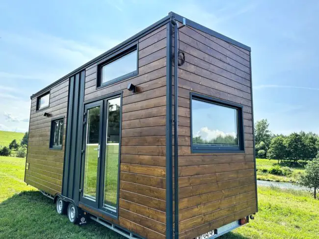 Sleek Minimalist Tiny Home with Wood Finish