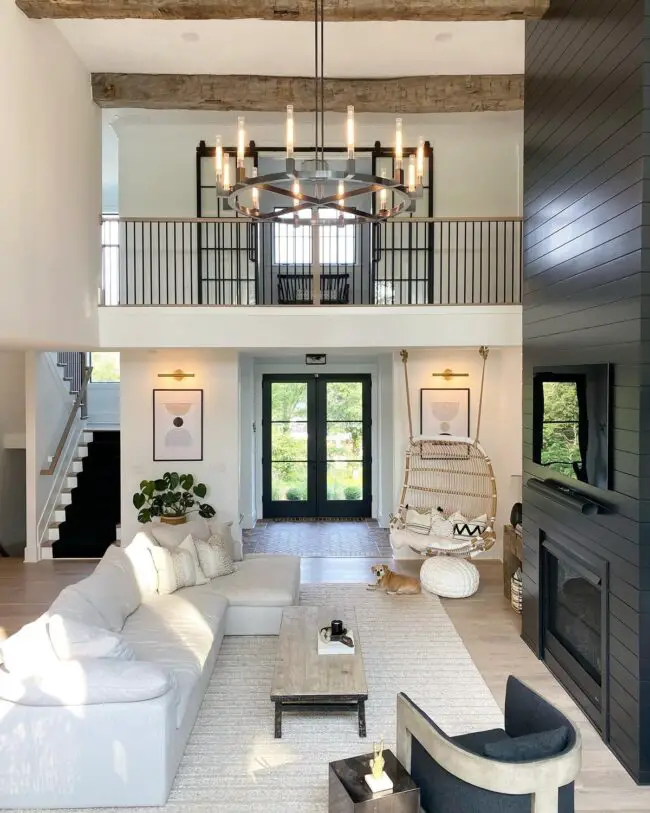 Expansive Living Room with Lofty Ceilings