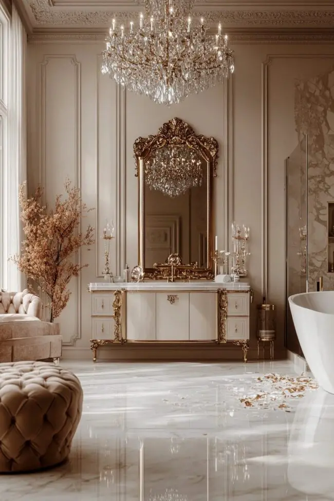 Modern Baroque Inspired Bathroom Design