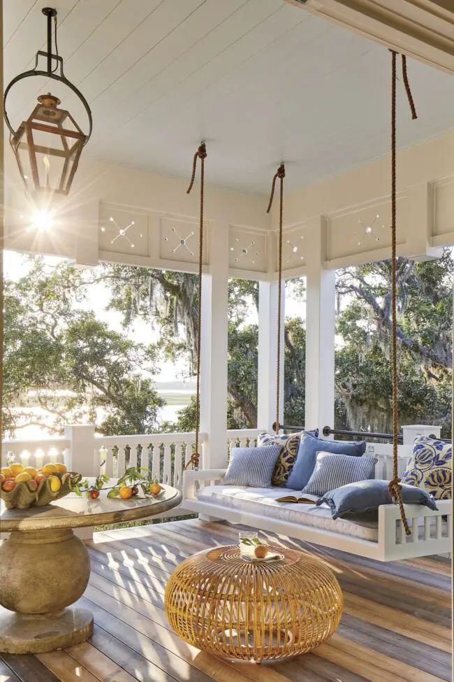 Relaxing and Stylish Porch Swing Setting