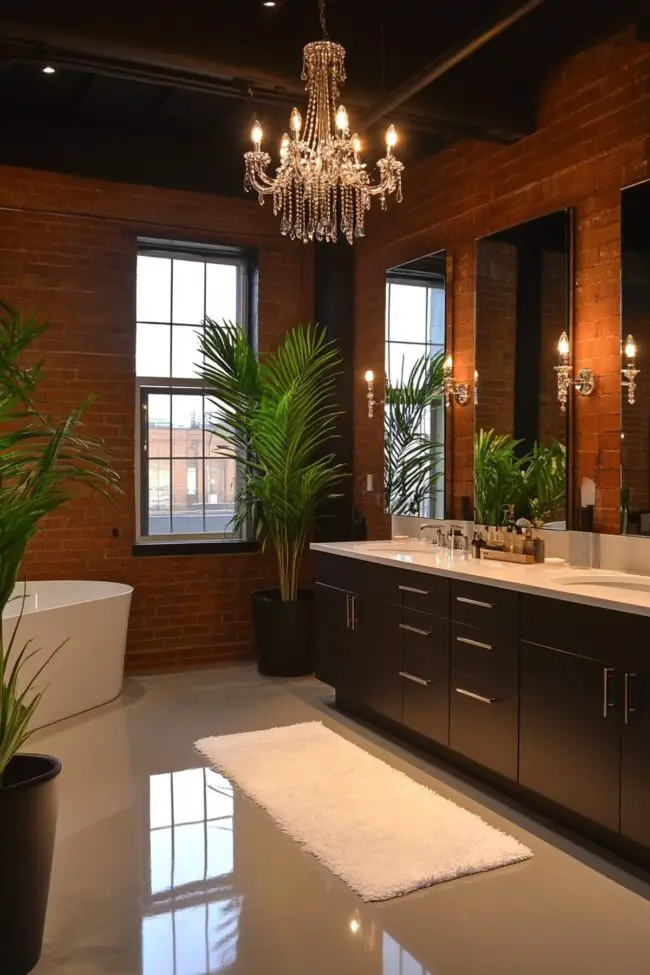 Loft Bathroom with Soaring Ceilings