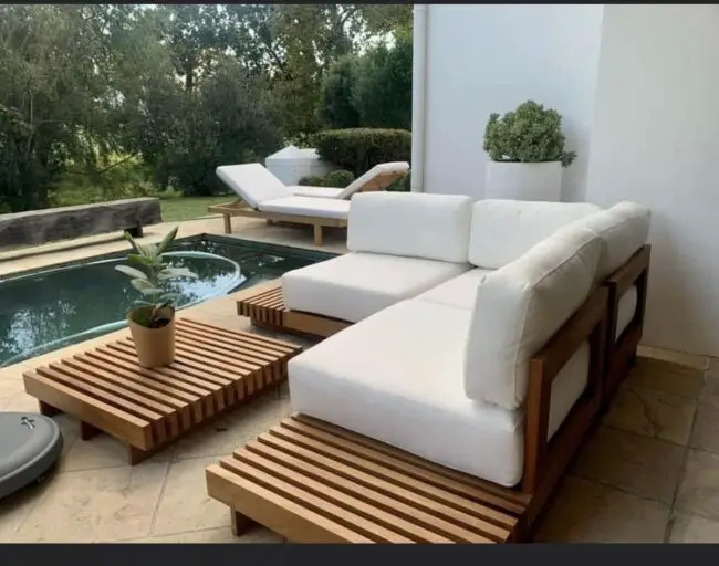 Poolside Perfection in Wood and White