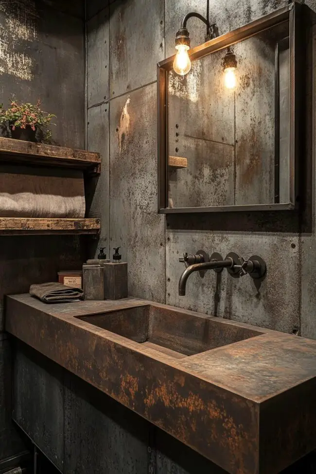 Industrial Charm in Loft Bathroom Design