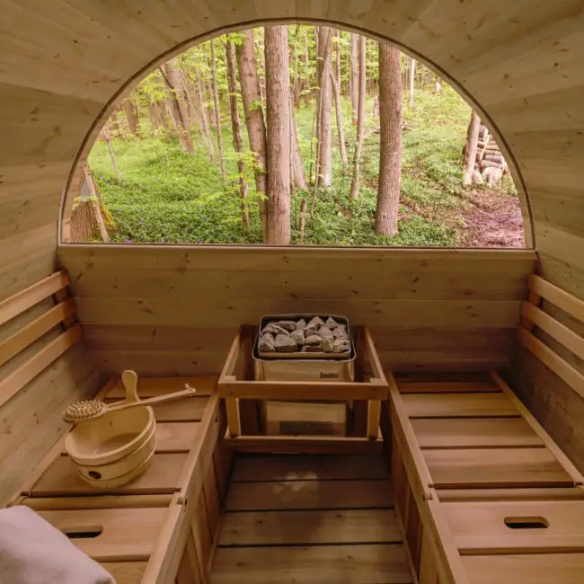 Forest-View Modern Barrel Sauna