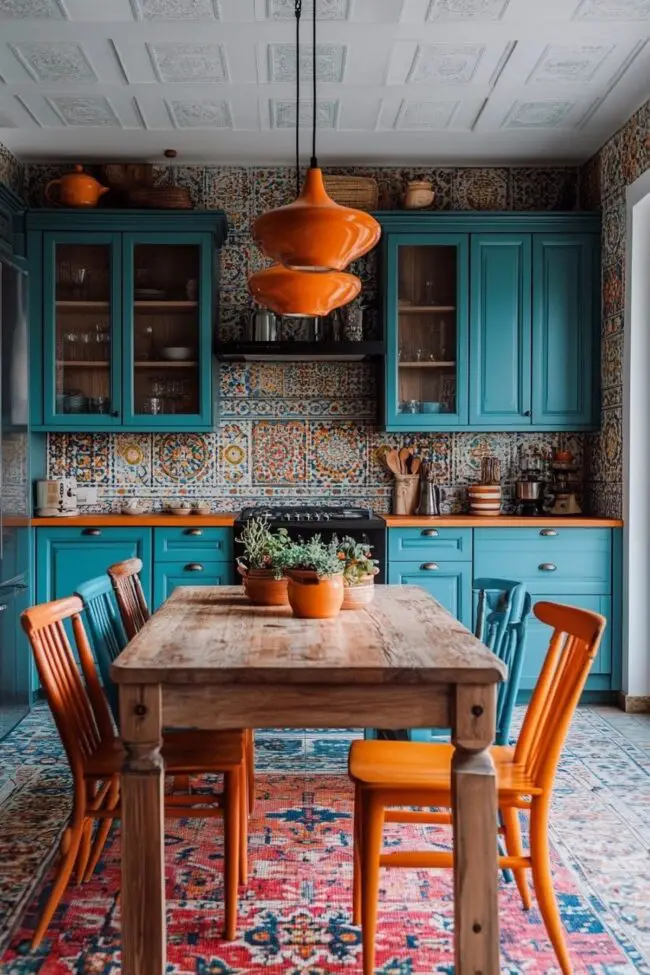 Eclectic Colorful Kitchen Design Ideas