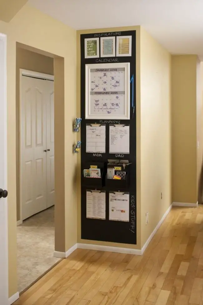 Organized Family Command Center in a Hallway