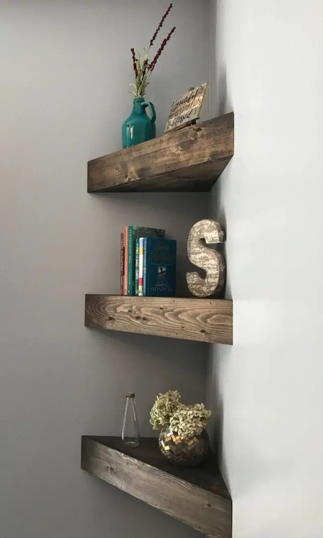 Floating Wooden Shelves for Sleek Storage