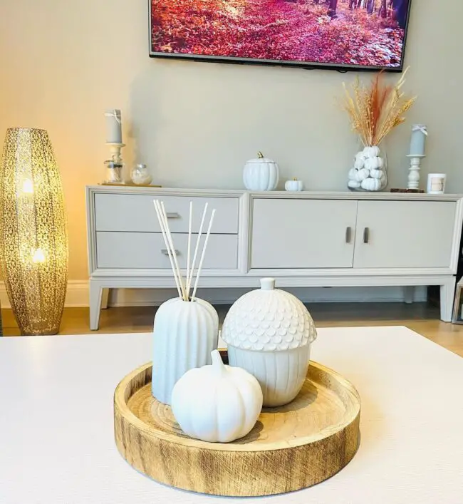 Stylish White Pumpkin Autumn Decor