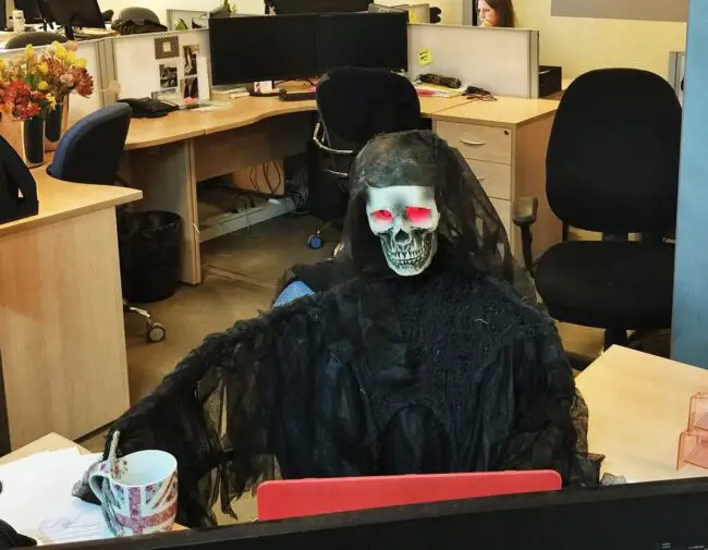 Grim Reaper Decor in the Office