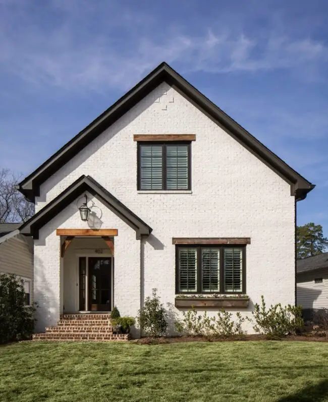 Minimalist White House with Black Trim