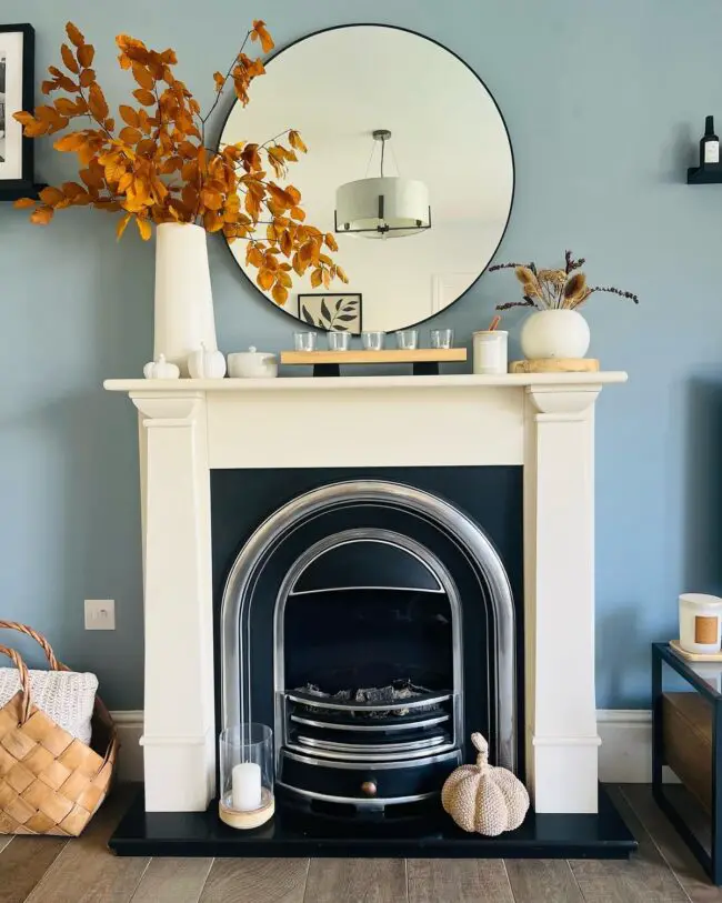 Elegant Autumn Mantel with a Modern Twist