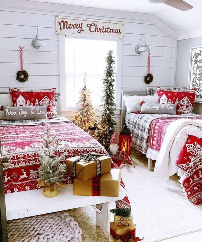 Festive Twin Room for Holiday Joy