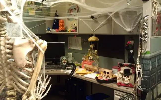 Spooky Skeleton Desk Setup