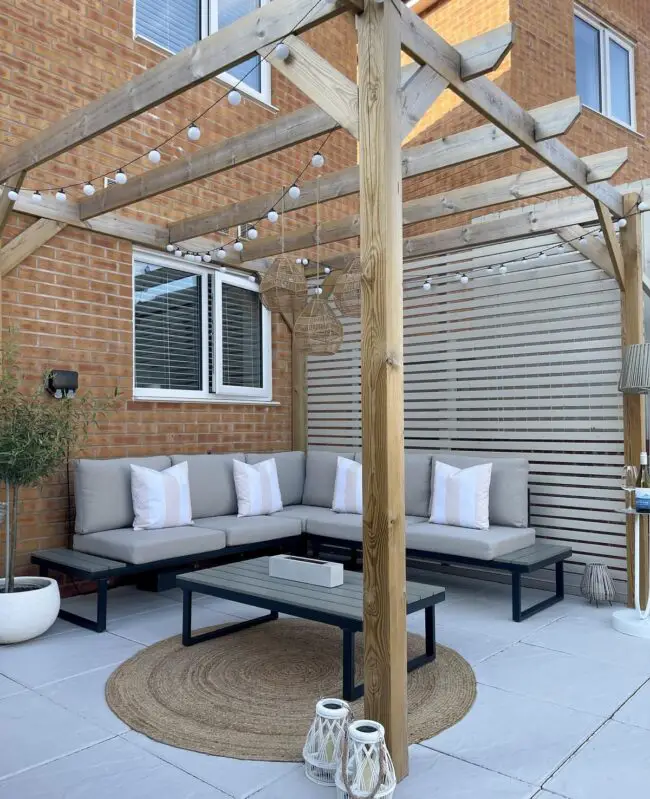 Minimalist Pergola with Soft Lighting