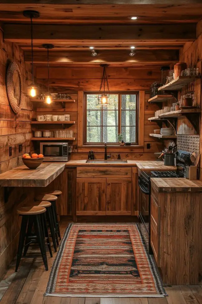 How to Make a Tiny Cabin Kitchen Feel More Spacious