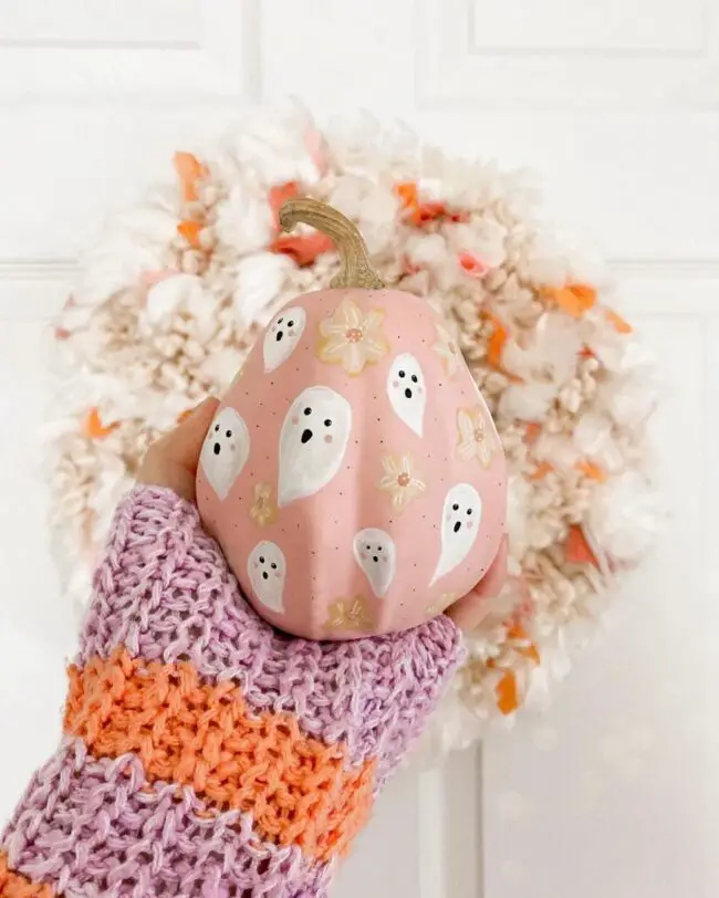 Hand-Painted Ghost Gourds for Unique Decor