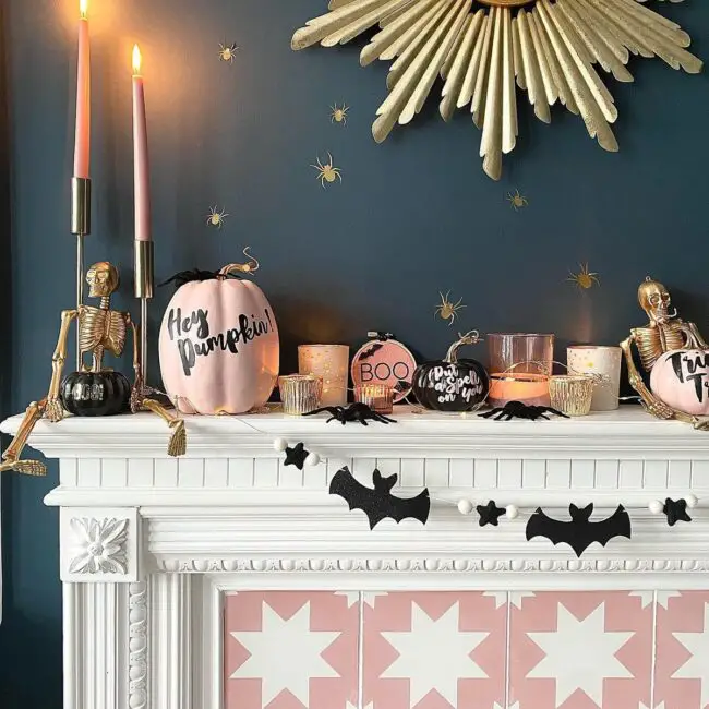 Whimsical Halloween Mantel Decor