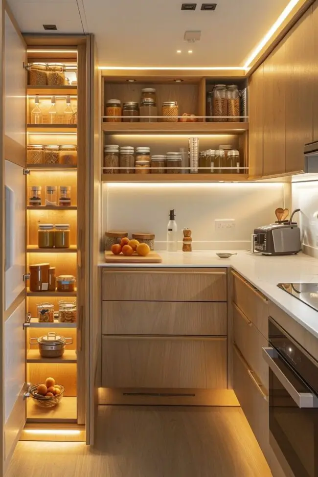 Compact Kitchen Featuring Space-Saving Storage