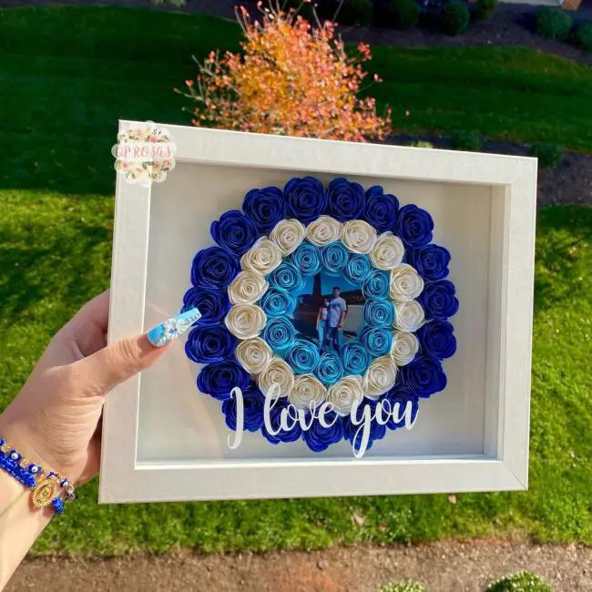 Blue Rose Keepsake Frame