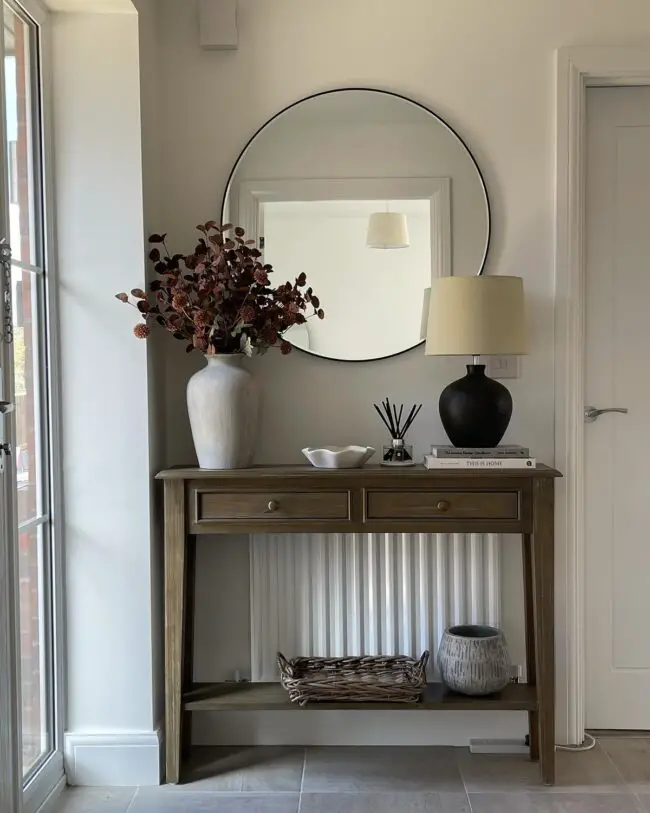 Cozy Console Table Display for Autumn