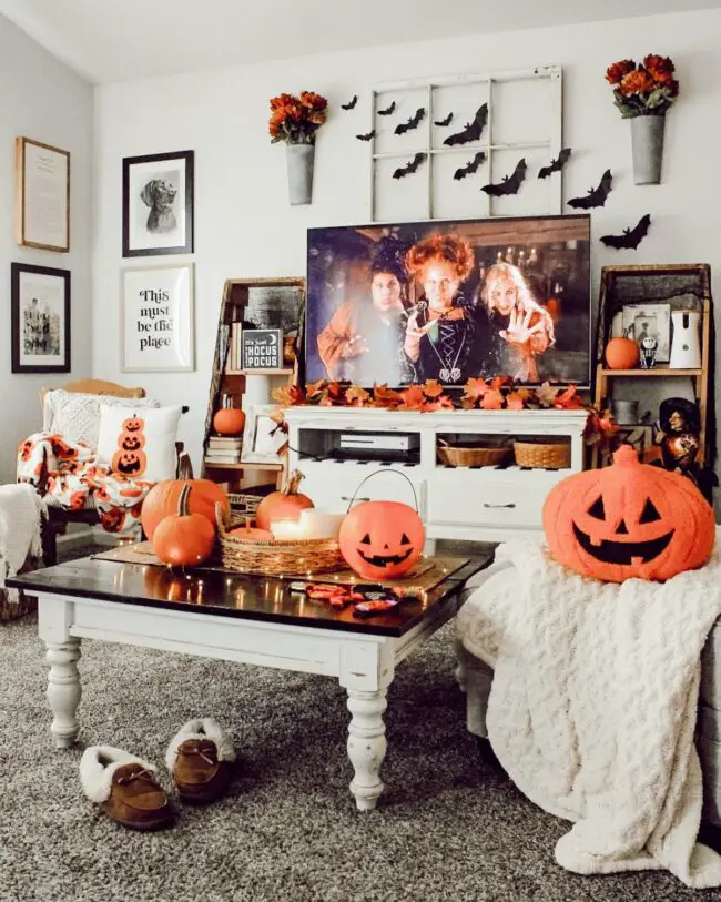 Hocus Pocus Movie Night Setup