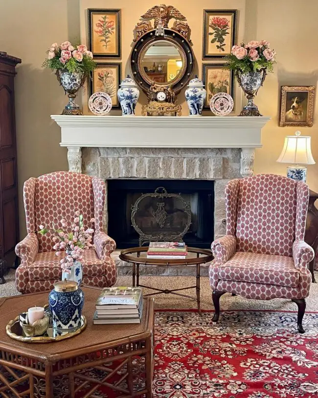 Bold and Majestic French Country Living Room