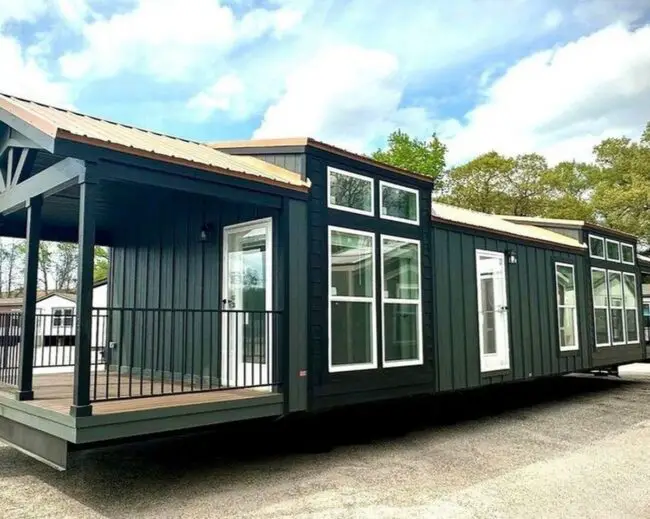 High-Contrast Cabin with Expansive Windows