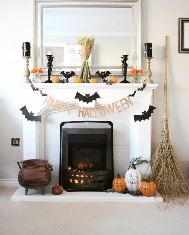 Festive Halloween Mantel Display