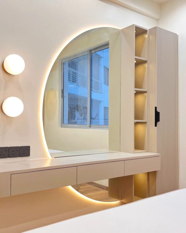 A Lighted Mirror Framing Elegance