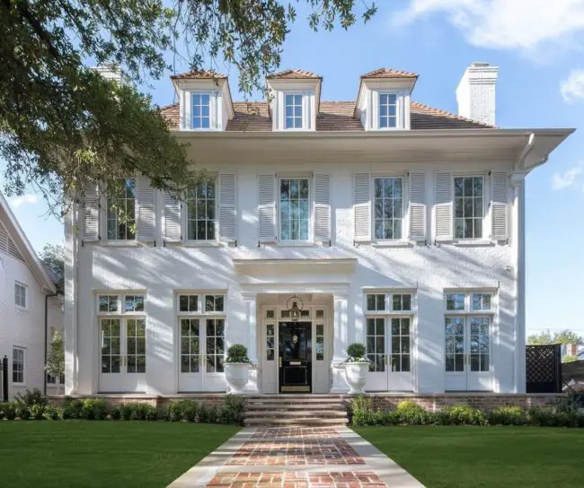 Classic Colonial with White Shutters