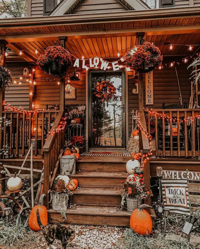 Enchanted Porch with Magical Halloween Decor