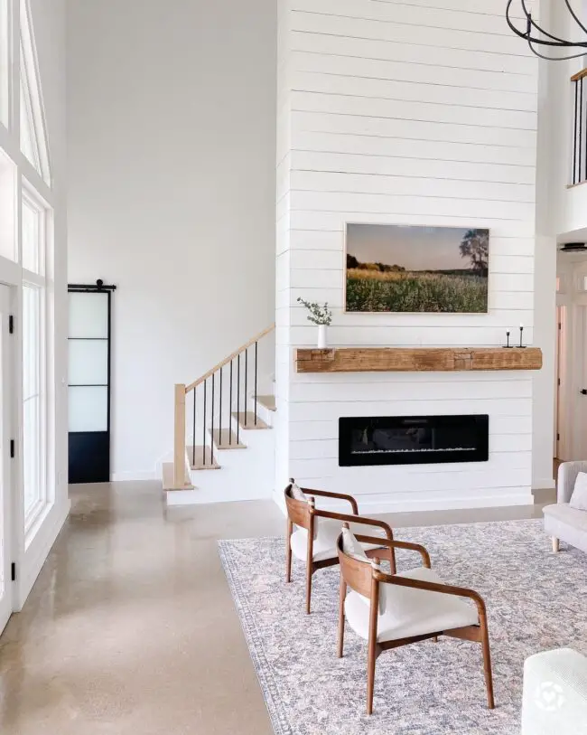 Minimalist Farmhouse with Shiplap Fireplace