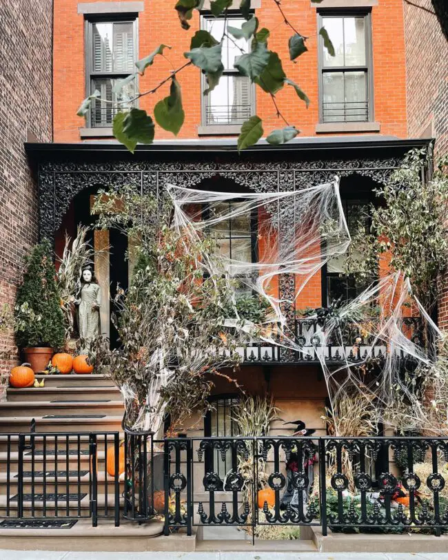 Haunted Balcony with Ghostly Features