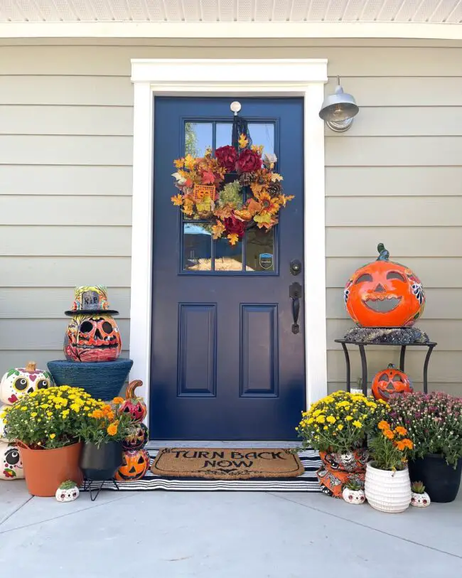 Bright and Festive Porch for Halloween Cheer