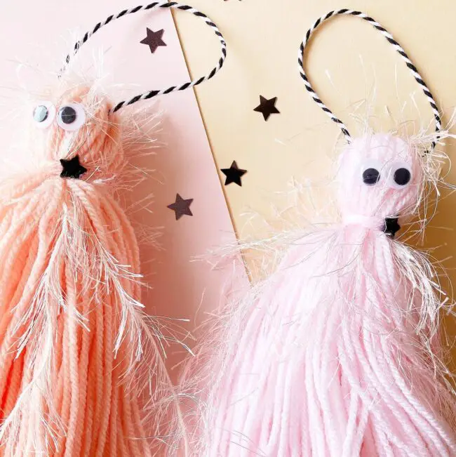 Fluffy Yarn Ghost Decorations