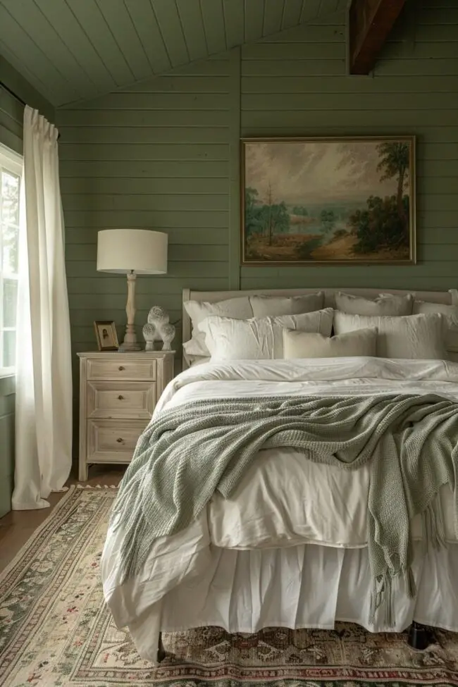 Charming Sage Green Rustic Farmhouse Design