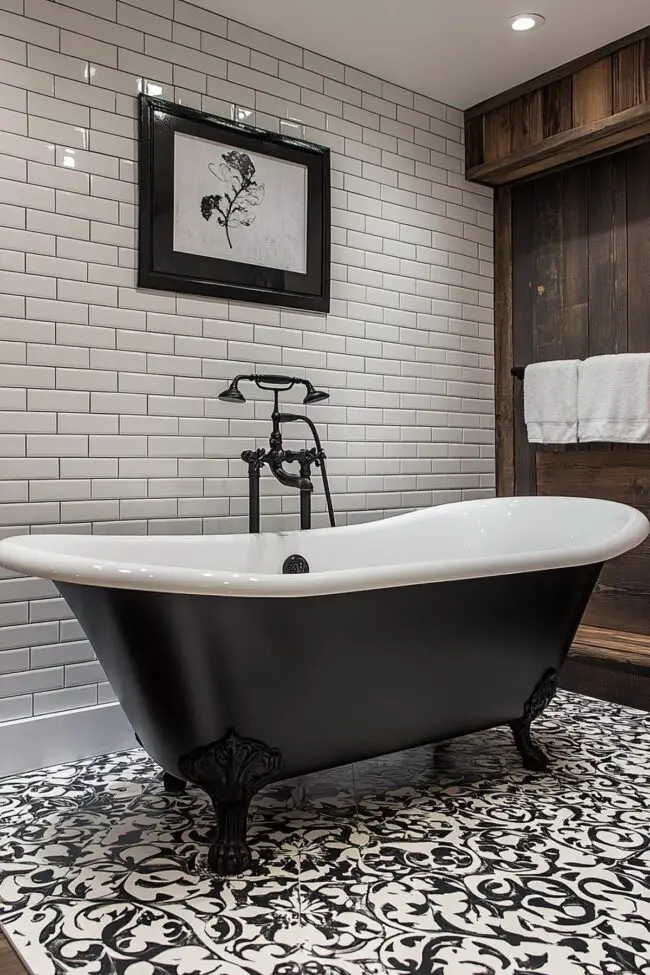 Chic Monochrome Loft Bathroom Design