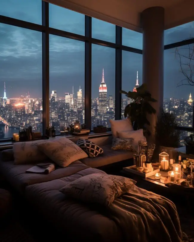 A City View Retreat with Stunning Nighttime Vistas