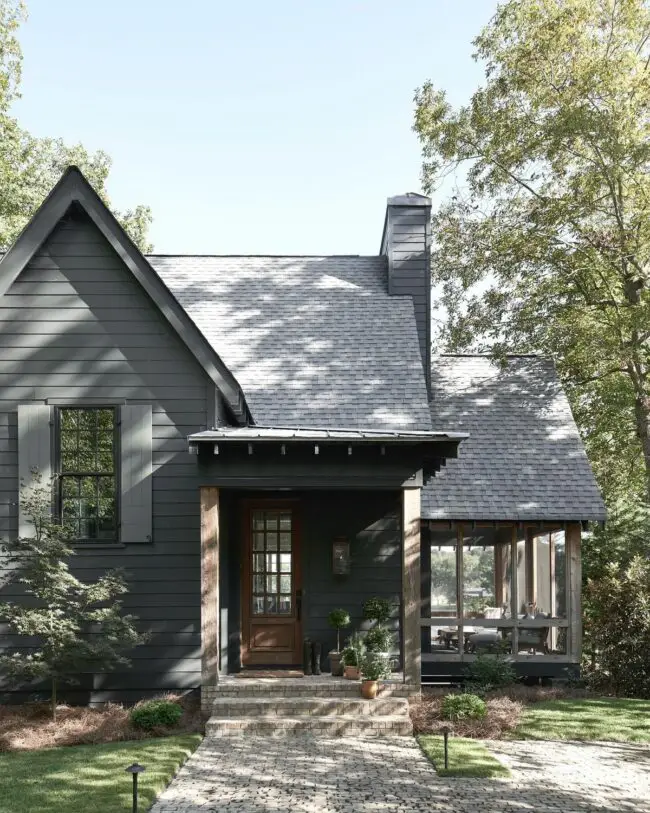 Cozy Modern Cottage with Dark Tones