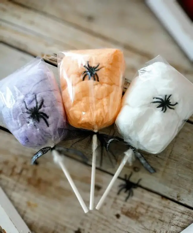 Cotton Candy Spider Treats