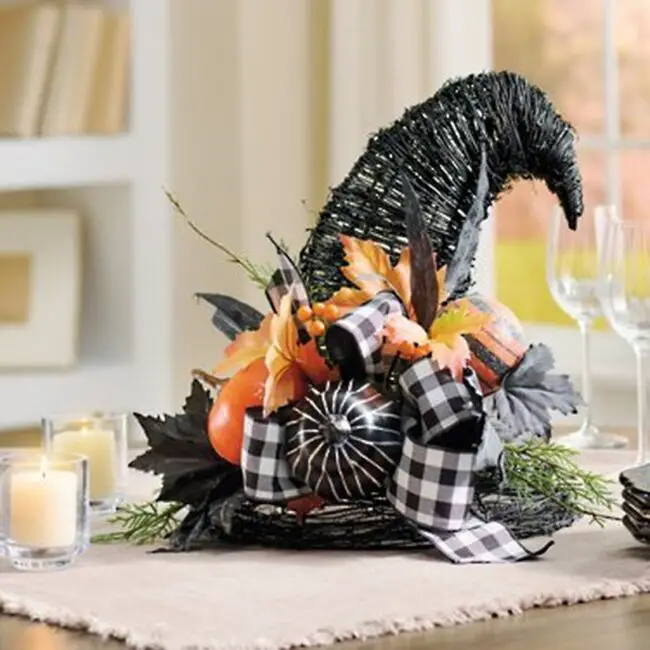 Witch Hat Centerpiece for a Spooky Touch