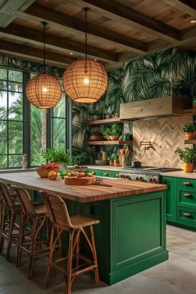 Island-Inspired Bohemian Kitchen Retreat