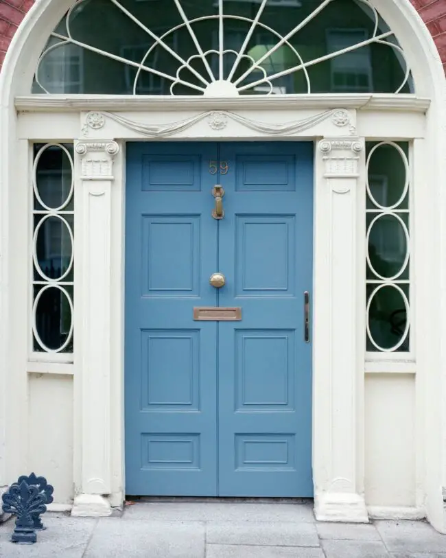 Inviting Sky Blue Door to Brighten the Entrance