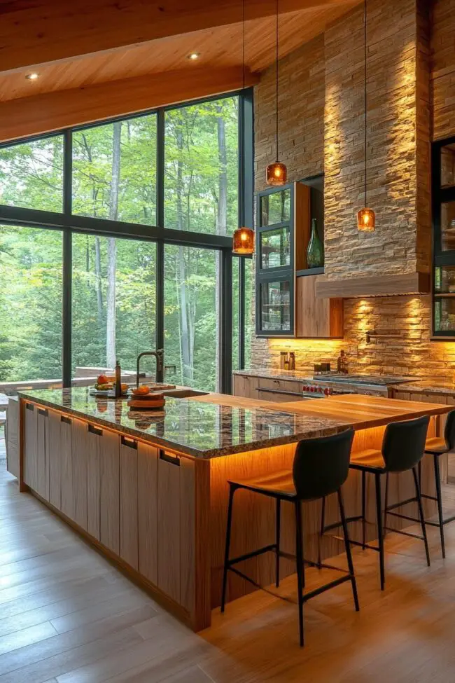 Wood and Stone Kitchen Retreat